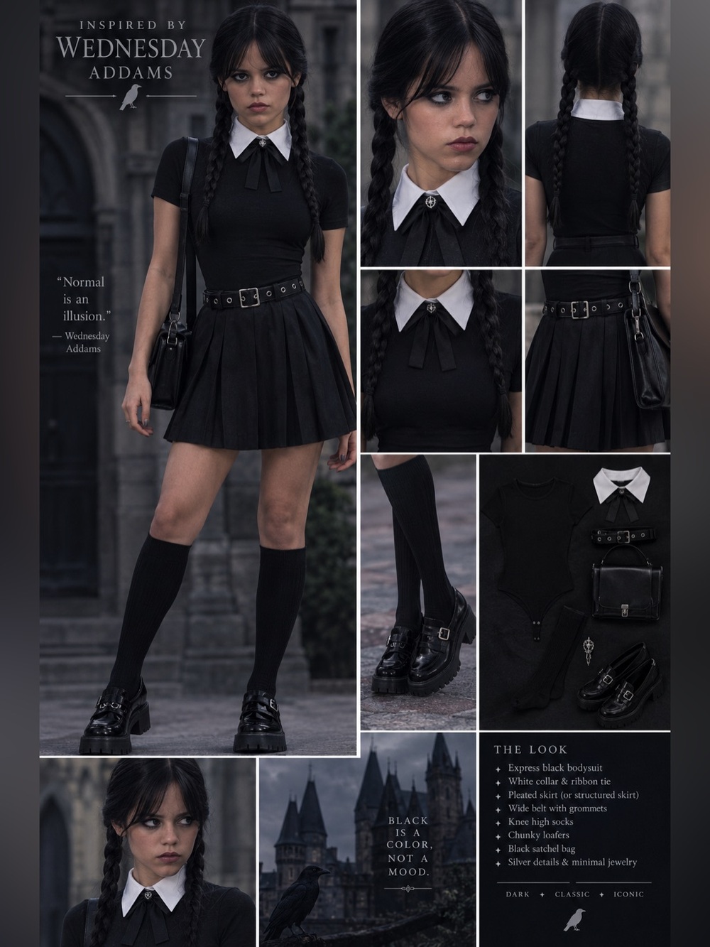 Express Black Snap Button Closure Bodysuit 🫰| Size M | Wednesday Addams Core